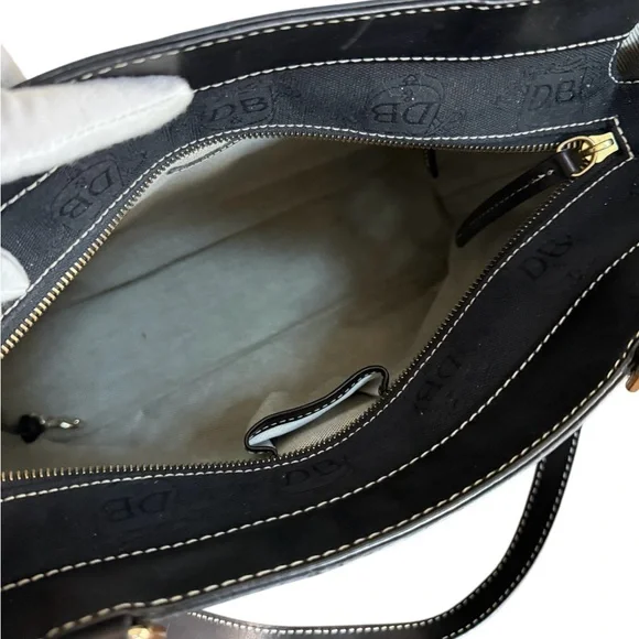 Authentic Dooney & Bourke Black Canvas Tote Bag with Leather Trim! - Picture 10 of 14